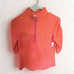 IBKUL Women’s Long Sleeve Golf Top Size S Pink/Orange – NWT